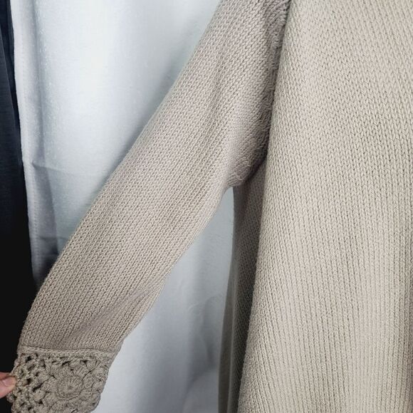 Anthropologie Pure Handknit Crochet Trim Slouchy Shawl Sweater - Picture 3 of 16